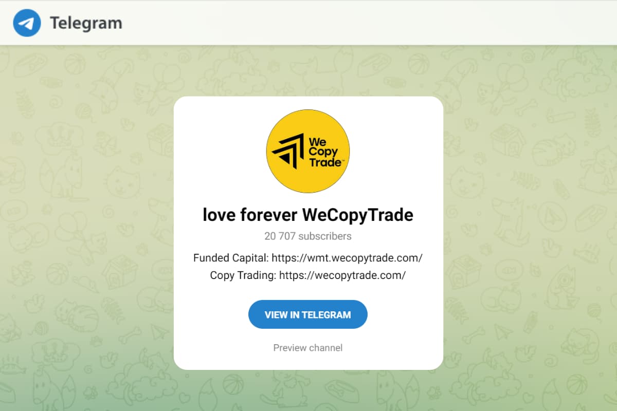 Love Forever WeCopyTrade is a reputable Forex signals group in Telegram
